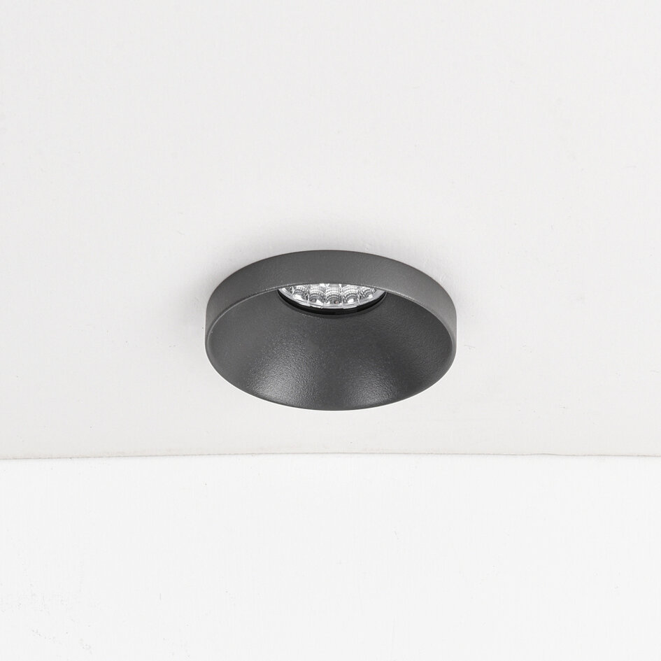 Infälld spotlight Meya 9W med ring 1 - mörkgrå