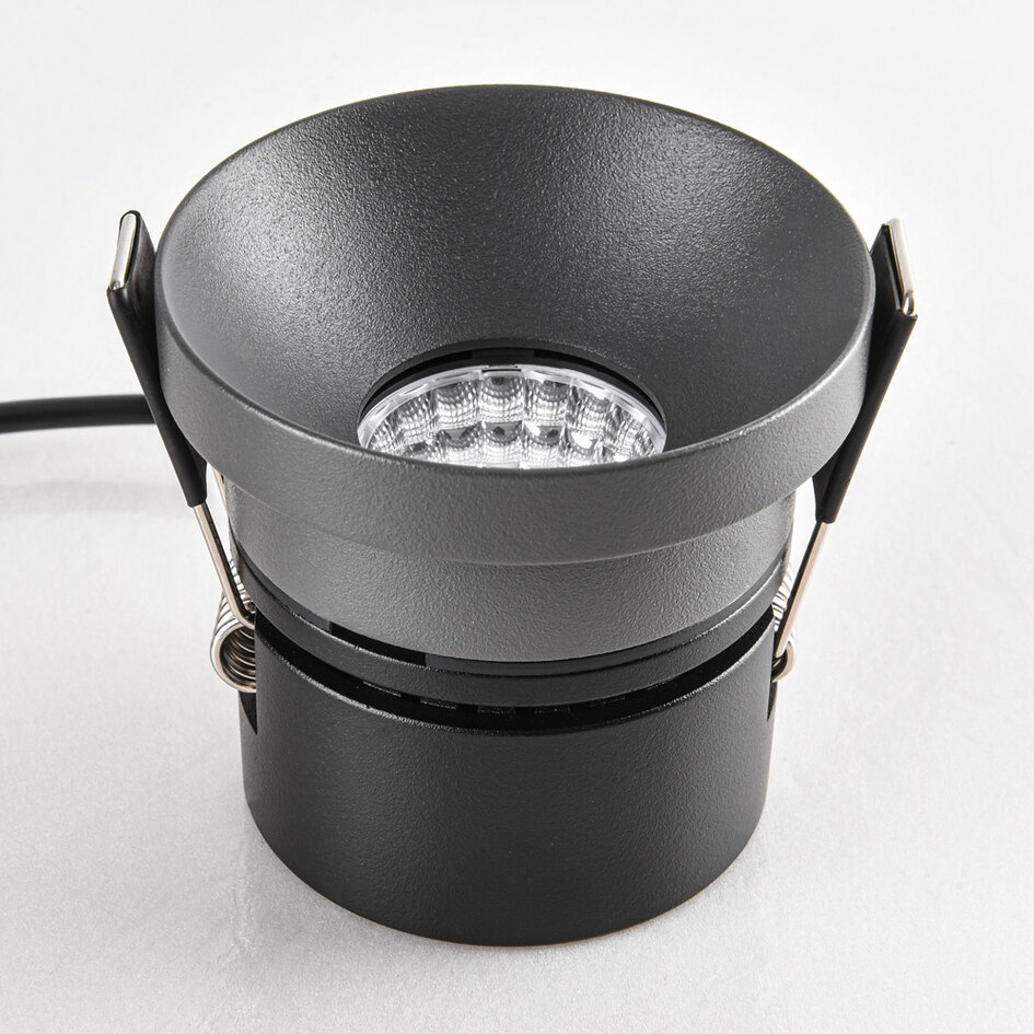 Infälld spotlight Meya 9W med ring 1 - mörkgrå
