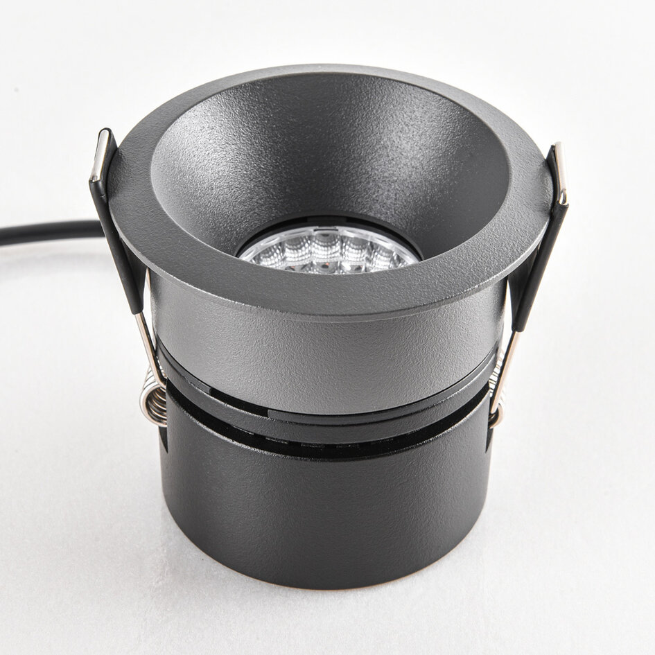 Infälld spotlight Meya 9W med ring 3 - mörkgrå