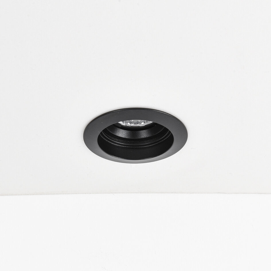 9W infälld spotlight Meya med ring 4 - svart
