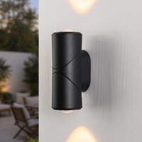 Utomhusvägglampa Soria LED upp-ner ljus i svart