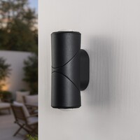 Utomhusvägglampa Soria LED upp-ner ljus i svart