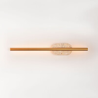 Badrumsvägglampa Lima med integrerad LED och travertin (natursten) - guld