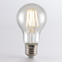 E27 LED-filamentlampa med skymningssensor 4,5W, klar, 2700K, Ø60 mm