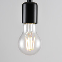 E27 LED-filamentlampa med skymningssensor 4,5W, klar, 2700K, Ø60 mm