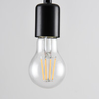 E27 LED-filamentlampa med skymningssensor 4,5W, klar, 2700K, Ø60 mm