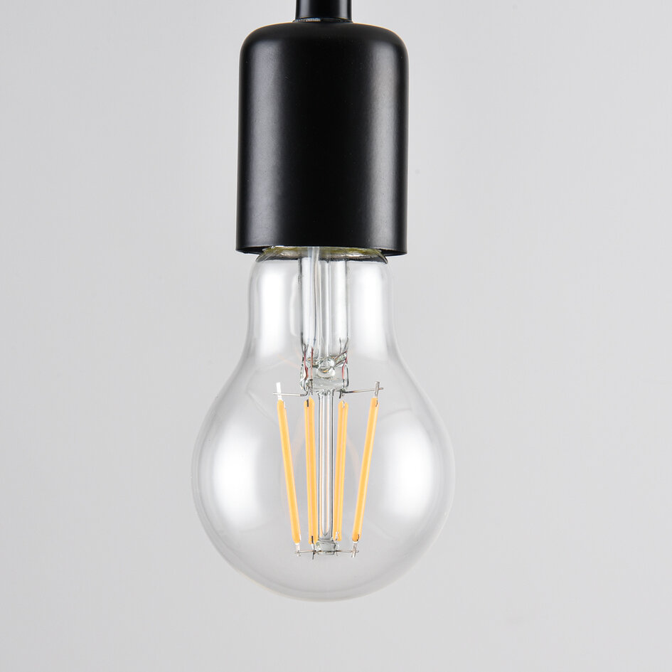 E27 LED-filamentlampa med skymningssensor 4,5W, klar, 2700K, Ø60 mm