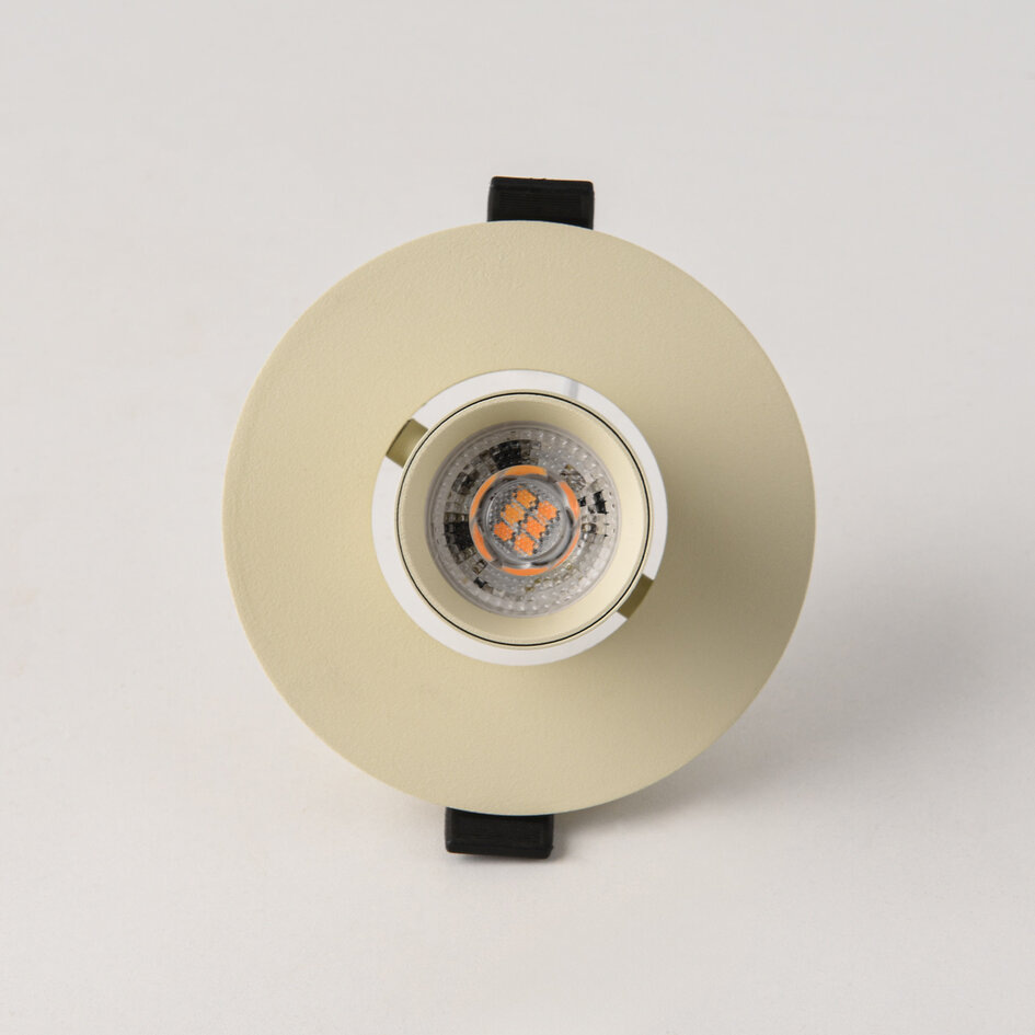 Riktbar infälld spotlight i beige Ø10 cm