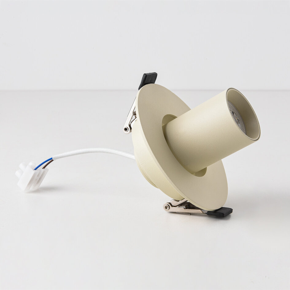 Riktbar infälld spotlight i beige Ø10 cm