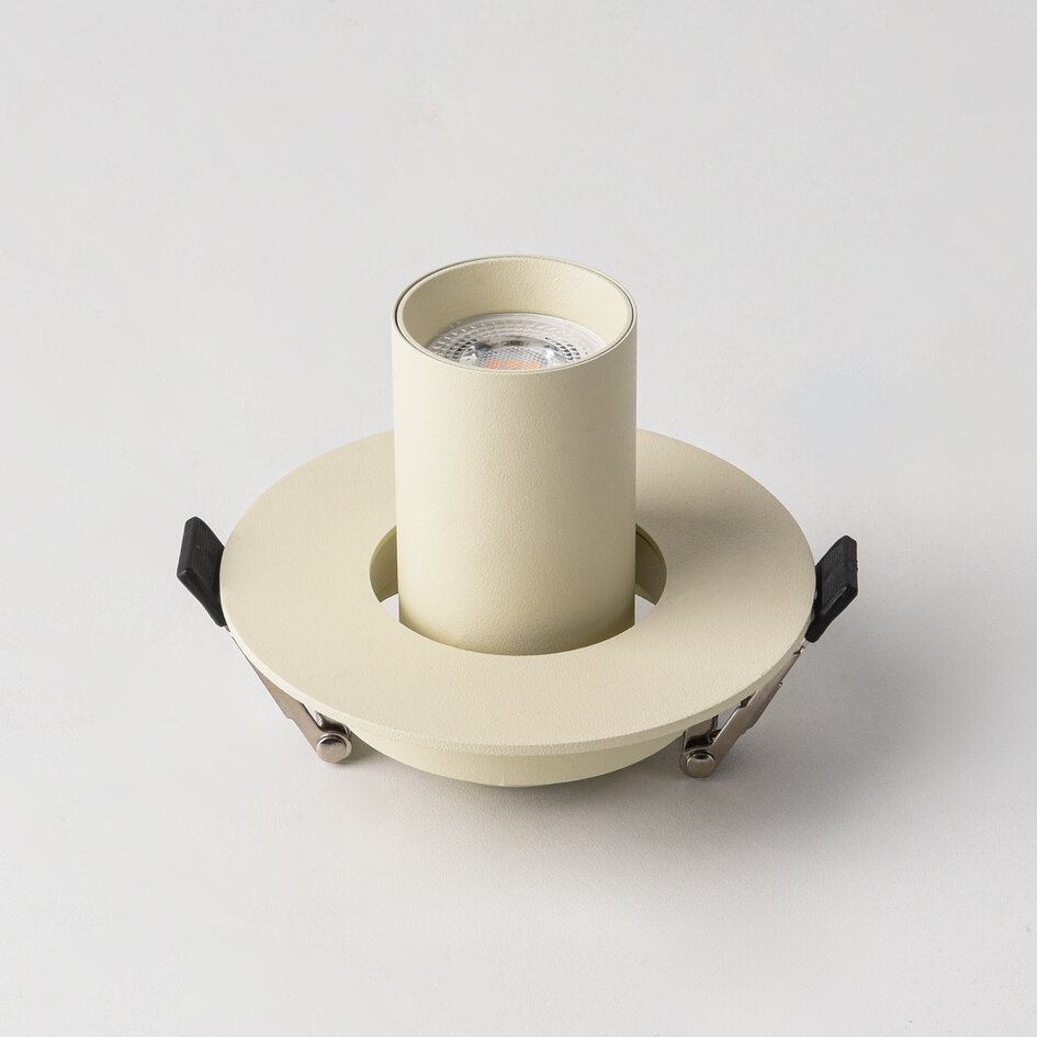 Riktbar infälld spotlight i beige Ø10 cm