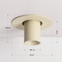 Riktbar infälld spotlight i beige Ø10 cm