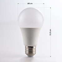 Dimbar E27 LED-lampa 7W, mjölkvit, Ø60 mm, RGB och 3000K (fjärrkontroll säljs separat)