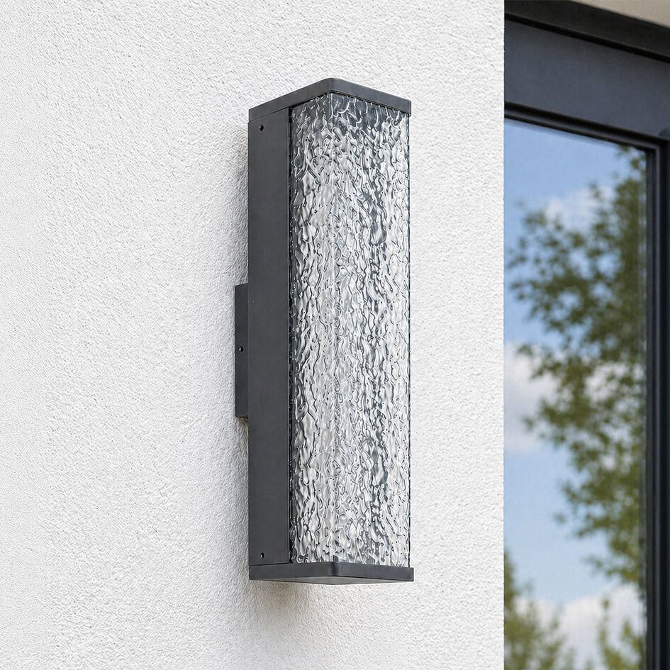 Utomhusvägglampa Simon med integrerad LED i antracit