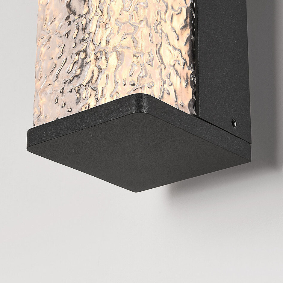 Utomhusvägglampa Simon med integrerad LED i antracit