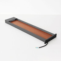 Stående utomhuslampa Maxim med integrerad LED i antracit och träutseende