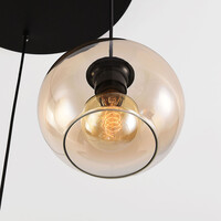 Pendellampa Olare med tre lampor och amber ombre-glas