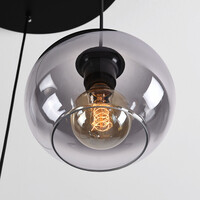 3-ljus taklampa Olare med smoke ombre glas