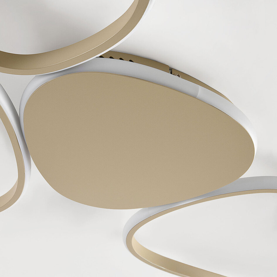 Designad taklampa Zinara med integrerad LED, 3-stegs dimbar i sandbeige