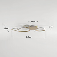 Designad taklampa Zinara med integrerad LED, 3-stegs dimbar i sandbeige