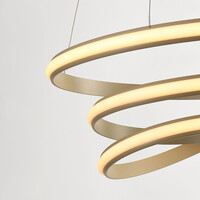 Designad pendellampa Tynara med integrerad LED, 3-stegs dimbar i sandbeige