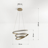 Designad pendellampa Tynara med integrerad LED, 3-stegs dimbar i sandbeige