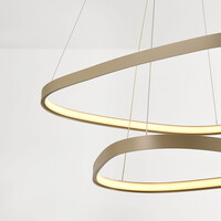 Designad pendellampa Nivara med integrerad LED, 3-stegs dimbar i sandbeige
