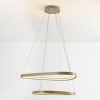 Designad pendellampa Nivara med integrerad LED, 3-stegs dimbar i sandbeige