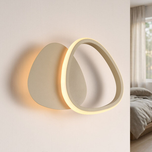 Design vägglampa Melana med integrerad LED - sandbeige