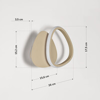 Designad vägglampa Melana med integrerad LED i sandbeige