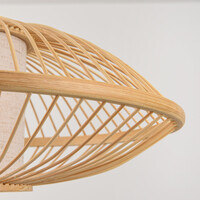 Bambu pendellampa Levra med naturell linnediffusor