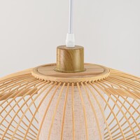 Bambu pendellampa Levra med naturell linnediffusor
