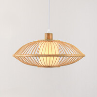 Bambu pendellampa Levra med naturell linnediffusor