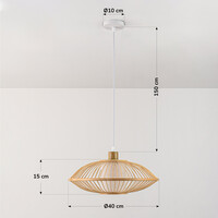 Bambu pendellampa Levra med naturell linnediffusor