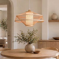 Bambu pendellampa Olira med naturell diffusor