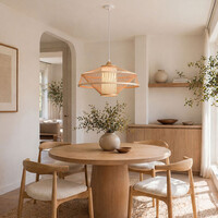Bambu pendellampa Olira med naturell diffusor