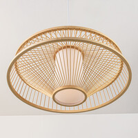 Bambu pendellampa Olira med naturell diffusor