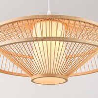 Bambu pendellampa Olira med naturell diffusor