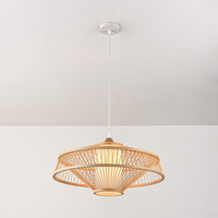 Bambu pendellampa Olira med naturell diffusor