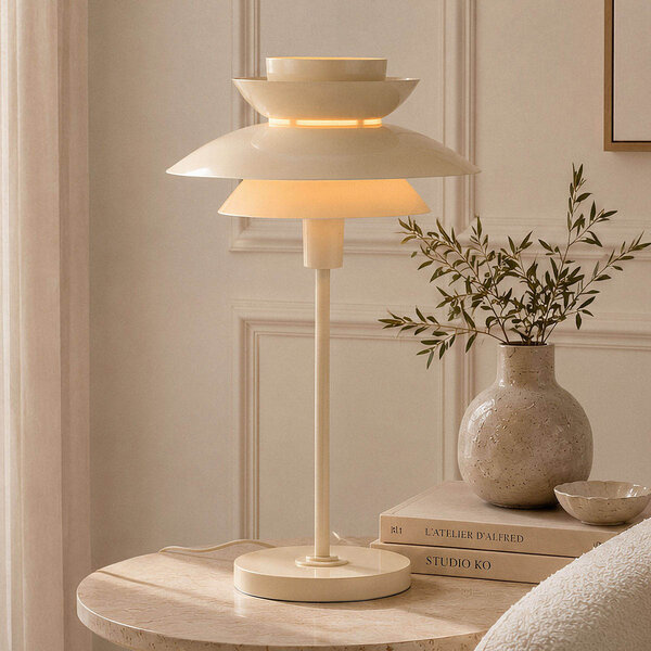 Bordslampa Auryn - glänsande beige