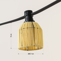 Lampslinga-set inklusive skärmar i sandbeige rottinglook, finns med olika LED-lampor
