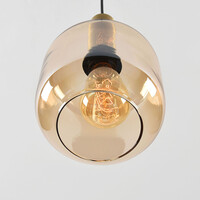 Pendellampa Appeso i guld med amberglas
