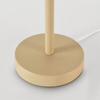 Bordslampa Tessera beige med fyra glaskulor i bärnsten och rök