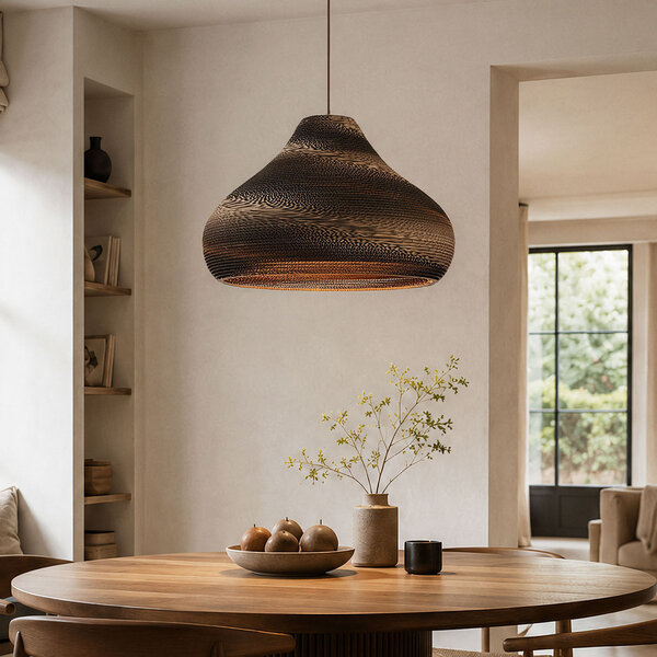 Taklampa Veela i kartong Ø60 cm - platt takplatta