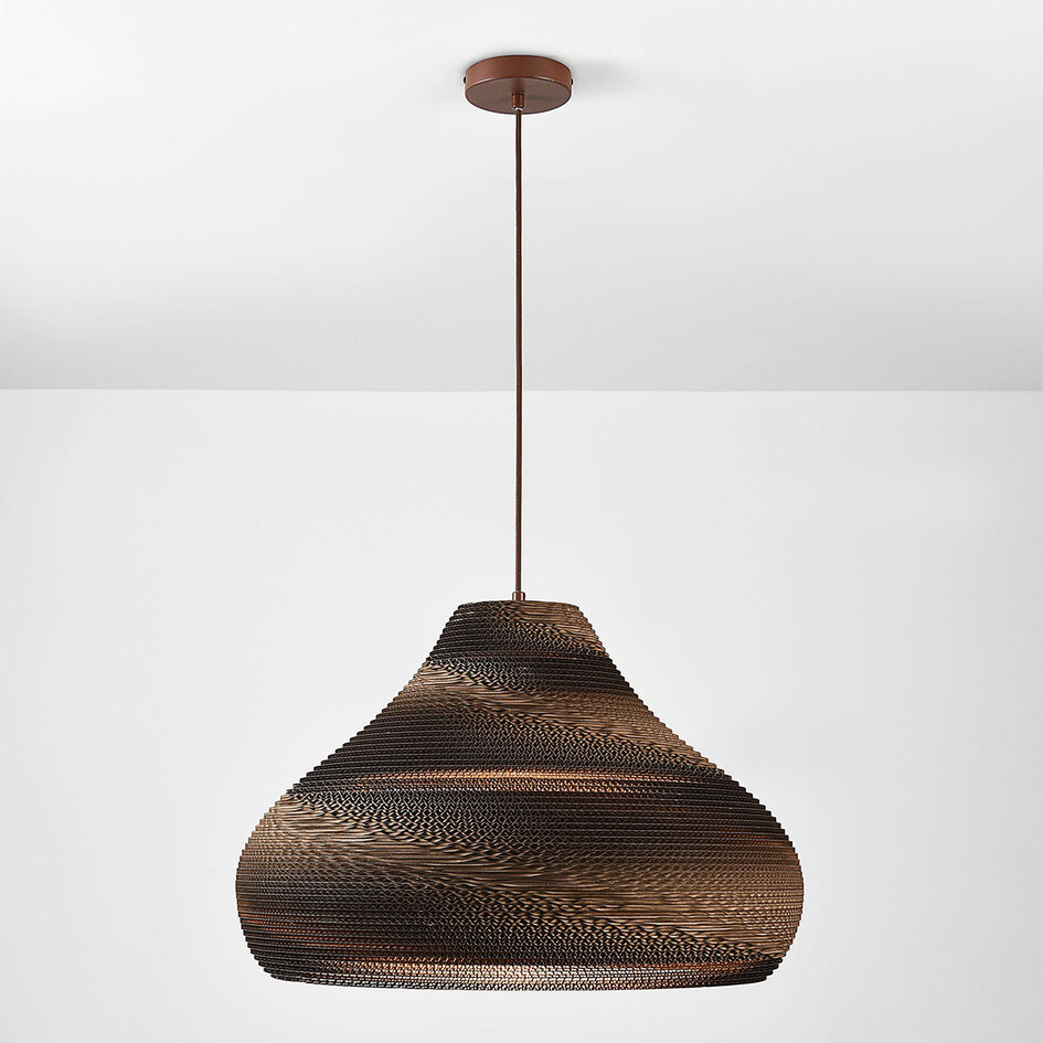 Pendellampa Veela i kartong Ø60 cm, platt takplatta