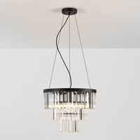 Kristallpendellampa Kristal med transparenta kristaller