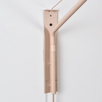 Justerbar vägglampa Flera - rund beige tygskärm
