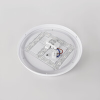 Taklampa Nardia med integrerad LED och 3-stegs dimbar Ø29 cm i beige med träaccent