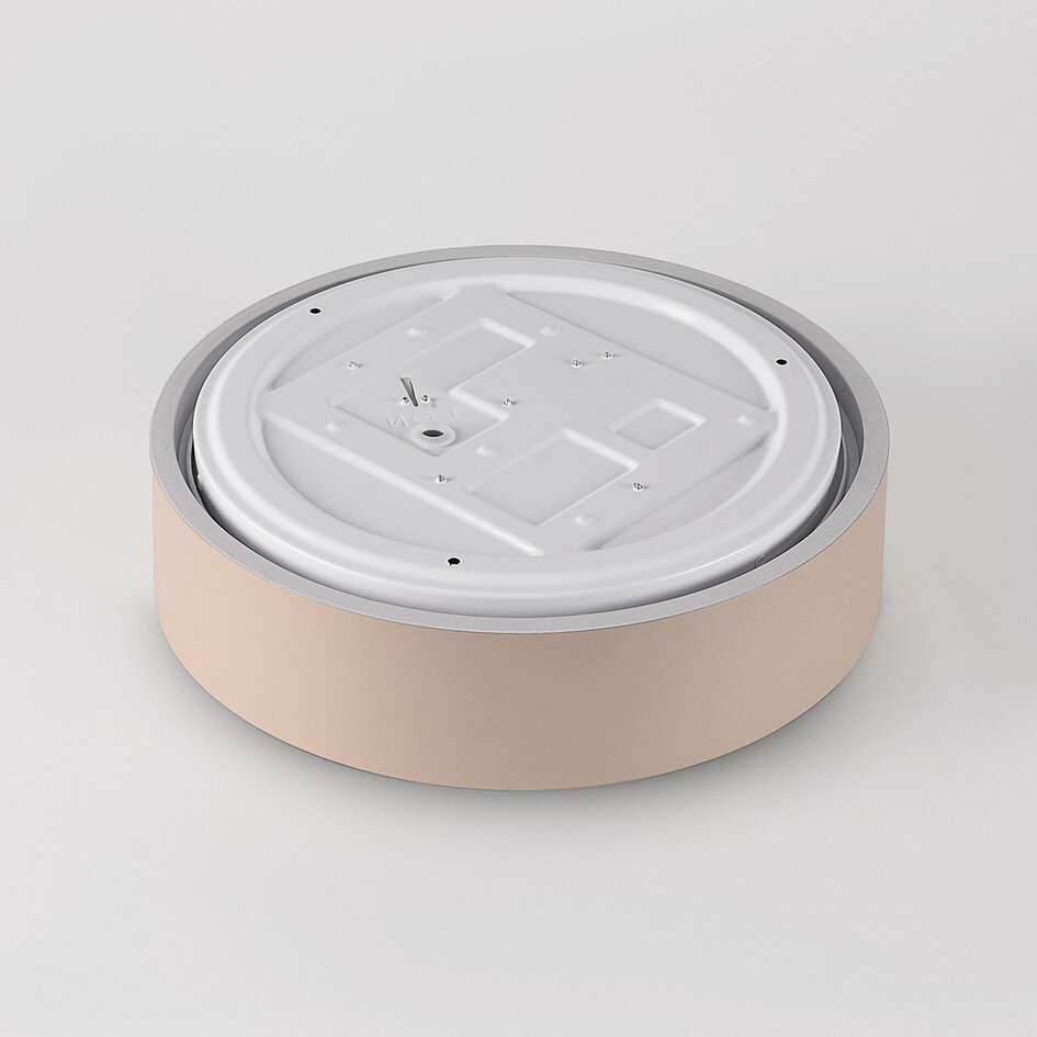 Taklampa Nardia med integrerad LED och 3-stegs dimbar Ø29 cm i beige med träaccent