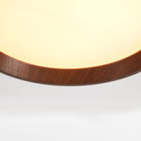 Taklampa Nardia med integrerad LED och 3-stegs dimbar Ø39 cm i beige med träaccent