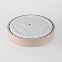 Taklampa Nardia med integrerad LED och 3-stegs dimbar Ø39 cm i beige med träaccent